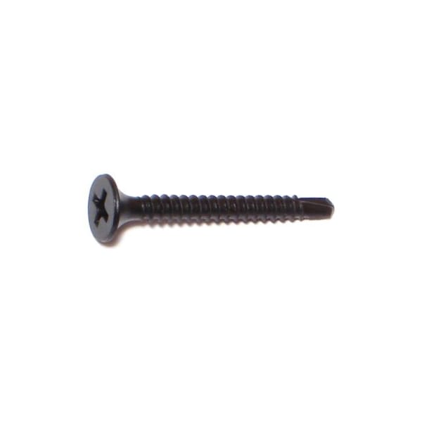Midwest Fastener Self-Drilling Screw, #6 x 1-1/4 in, Black Phosphate Steel Flat Head Phillips Drive, 8000 PK 08002 - main